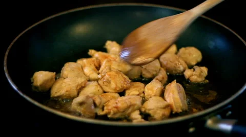 Diced Chicken Stirfry  Stock-Footage 947557