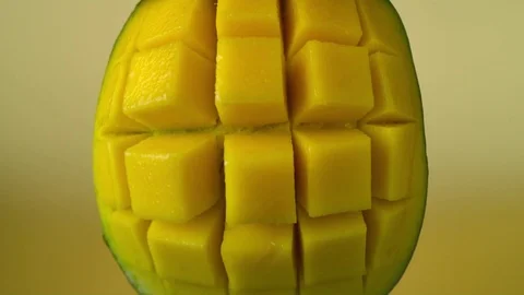Diced mango open Stock Footage 81798940