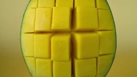 Diced mango open Stock Footage 81798950