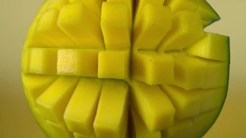 Diced mango open Stock Footage 81798954
