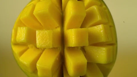 Diced mango open Stock Footage 81798969
