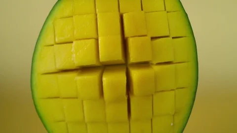 Diced mango open Stock Footage 81798980