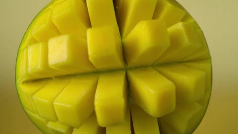 Diced mango open Stock Footage 81798982