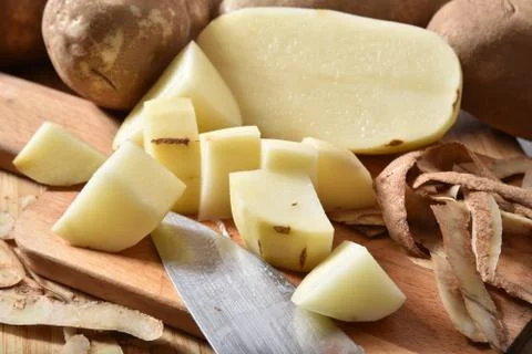 Diced potatoes Stock Photos