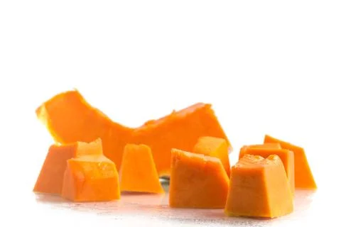 Diced Pumpkin Isolated Stock Photos