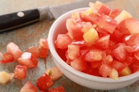 Diced tomatoes Stock Photos