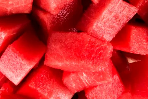 Diced watermelon Stock Photos