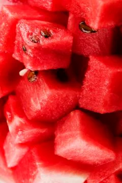 Diced watermelon Stock Photos