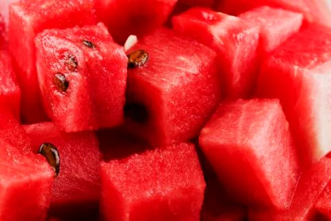 Diced watermelon Stock Photos