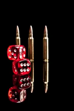 Dices and Bullets Stock Photos