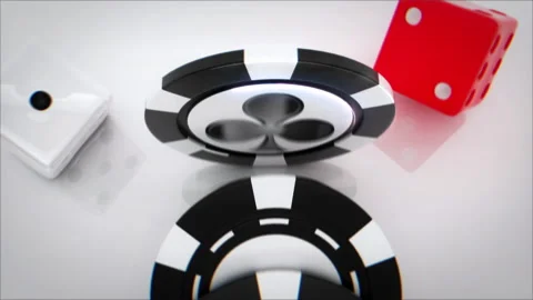 Dices And Chips On White Background Stock Footage 231284391