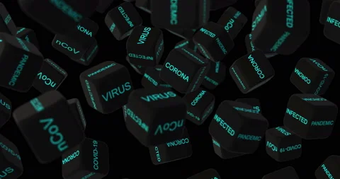 Dices animation, falling slow motion, Virus Covid Risk Stock Footage 152388357