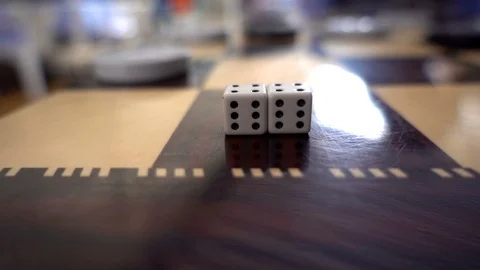 Dices on Backgammon board Stock Footage 104878435