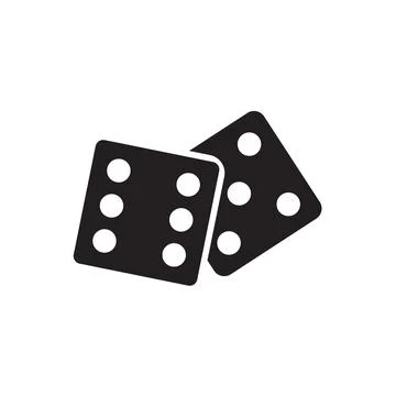 Dices flat icon vector for a race to guess the numbers or a gambling game ill Stock Illustration