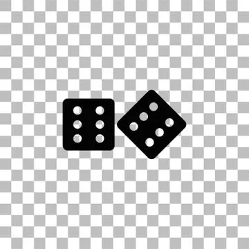 Dices icon flat Stock Illustration