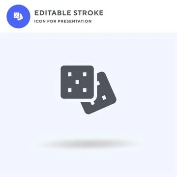 Dices icon vector, filled flat sign, solid pictogram isolated on white, logo  Illustrazione stock