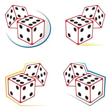 Dices icons set Stock Illustration