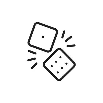 Dices line icon. Isolated vector element. Stock-Illustration