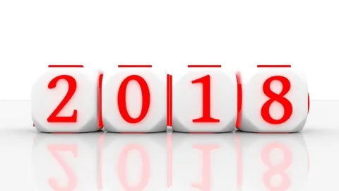 Dices with the new year 2017 / 2018 Video stock 79383553