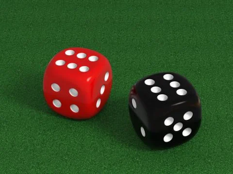 Dices on a poker table Stock Illustration