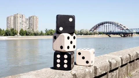 Dices Resting On The Wall Stock Photos