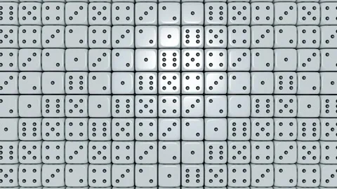 Dices rotation, turning, rolling dynamic seamless loop pattern Stockbeeldmateriaal 162684553