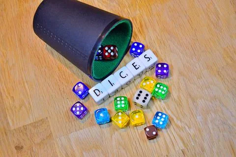 Dices on the table.... Stock Photos