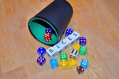 Dices on the table.... Stock Photos