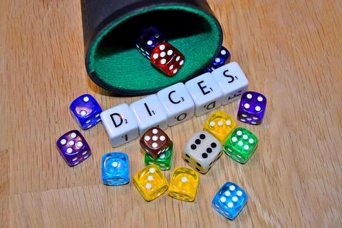 Dices on the table.... Stock Photos