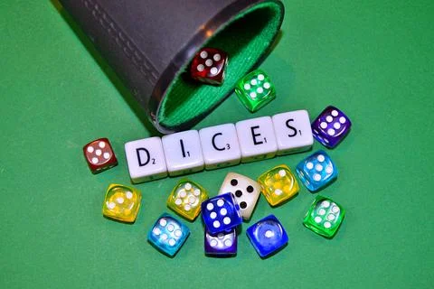 Dices on the table.... Foto stock