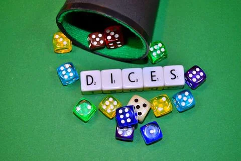 Dices on the table.... Stock Photos