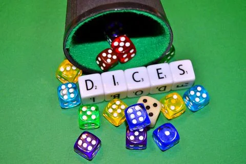 Dices on the table.... Stock Photos