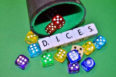 Dices on the table.... Stock Photos