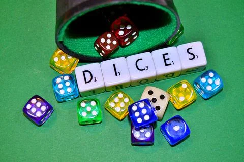 Dices on the table.... Stock Photos