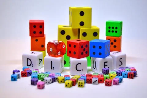 Dices on the table.... Stock Photos
