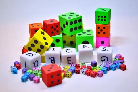 Dices on the table.... Stock Photos