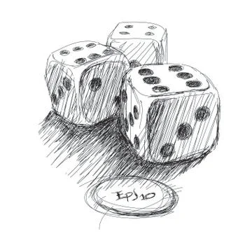 Dices vector sketch Stock Illustration