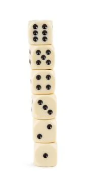 Dices on white background Stock Photos
