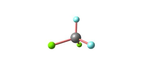 Dichlorodifluoromethane molecular structure isolated on white Stock Illustration