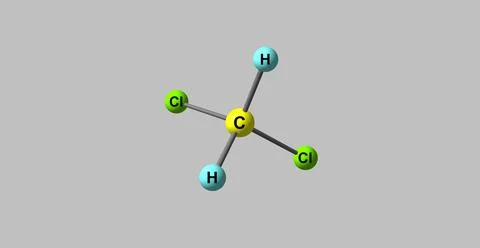 Dichloromethane molecular structure isolated on grey Stock Illustration
