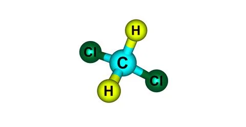 Dichloromethane molecular structure isolated on white Stock Illustration