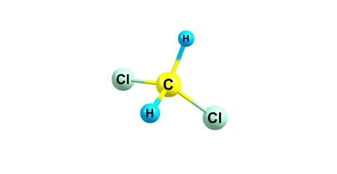 Dichloromethane molecular structure isolated on white Stock Illustration
