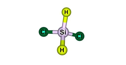 Dichlorosilane molecular structure isolated on white Stock Illustration