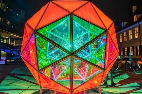 Dichroic Sphere or glazed capsule conveys a sense of unknown or extraterrestrial Foto stock