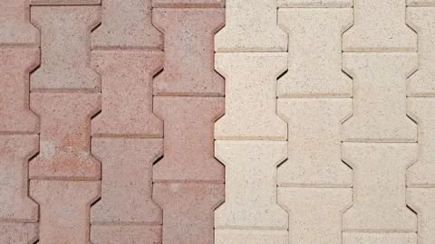 Dichromatic interlocking blocks Paving Slabs Stock Photos