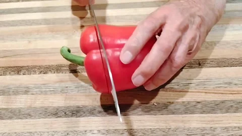 Dicing a bellepper Stock Footage 311419158