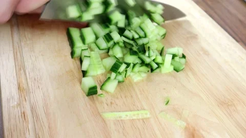 Dicing Cucumber 스톡 동영상 136736940