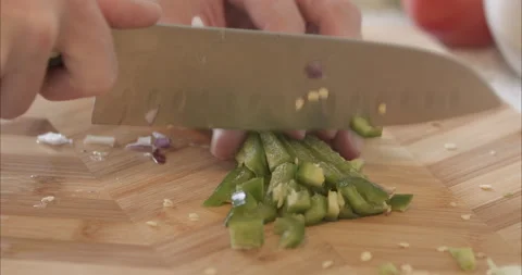 Dicing jalapeño Stock Footage 155545335