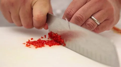 Dicing pepper Stock Footage 46531853