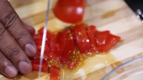 Dicing Tomatos Video stock 122842950